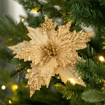 20cm Kalėdinė Aukso Dirbtinė Kalėdinė Eglutė Dekoratyvinių Gėlių China Aksomo Apdaila Ornamentu
