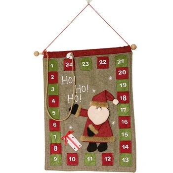 Kalėdų Kalendoriaus 24 Kišenės Advento Atgalinės atskaitos, Kalendoriai Durų Sienos Kabo Dekoro Pakabukas Kalėdų Dekoracijos