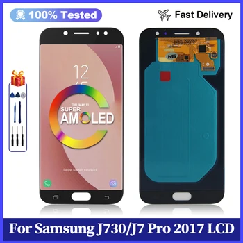 Super AMOLED skystųjų kristalų (LCD Samsung Galaxy J7 Pro J730 Ekranas skaitmeninis keitiklis Surinkimo Samsung Galaxy J7 2017 J730F J730G J730G/DS LCD