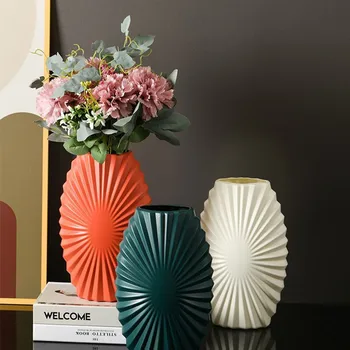 Šiuolaikinės keramikos Imitacija plastikiniai vaza džiovintų gėlių hydroponic augalų gyvenamojo kambario, valgomojo stalas, kambarių gėlių kompozicijų apdaila
