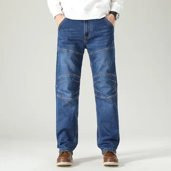 Kratinys Baggy Jeans vyriški Plius Dydžio Tiesių Kojų Taktinis Atsitiktinis Džinsinio audinio Kelnės Laisvas Ruožas Vyrų Nuosėdos Keturis Sezonus 46