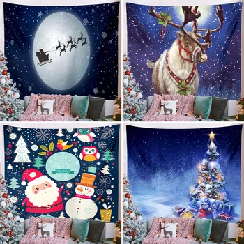 Namų Puošybai Naujų Metų sutikimo Vakarėlį Kalėdų Spausdinti Gobeleno Fono Tinka Sienų Dekoras Fone Audinio tapiz navideño