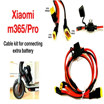 dėl lygiagrečiai papildomų išplėtimo XIAOMI m365 ir Pro 36v 48v akumuliatoriaus kabelių rinkinys XT30&XT60+ 25A saugiklis