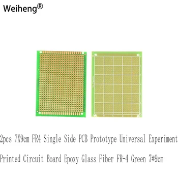 2vnt 7X9cm FR4 vienoje Pusėje PCB Prototipų Universalus Eksperimento Spausdintinės plokštės, Stiklo Pluošto Epoksidinių FR-4 Žalia 79cm