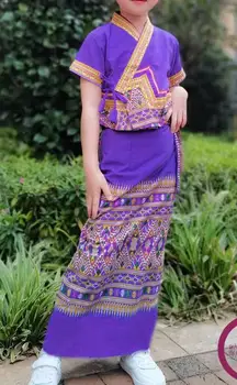 Tailandas, Merginos Suknelė Tradicija Vasaros Festivalis Etninės Stiliaus Vaikams