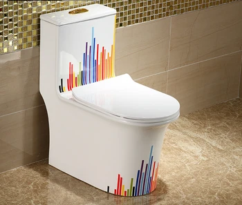 Namų ūkio akvarelė aukso tualeto super sukama vandens taupymo anti-kvapas tualetas aikštėje asmenybės spalvos keramikos tualetas