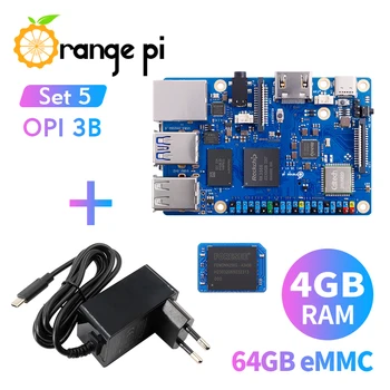 Oranžinė Pi 3B 4GB+64G EMMSP Modulis+5V3A Tipas-C Maitinimo, Rockchip RK3566 Mini PC WiFi+WS Gigabit SBC Bendrosios Valdybos Rinkinys
