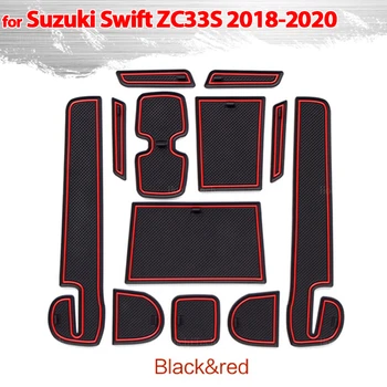 Anti-Slip Gumos Puodelio, Pagalvėlės, Durų Groove Kilimėliai Lizdo Skylę Padas Suzuki Swift ZC33S 2018 2019 2020