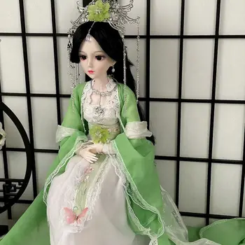 Naujas 60cm Bjd Doll, Pilnas Komplektas 1/3 Hanfu Senovės Kinų Apranga Multi Sujungta Mergaitė puošniai Apsirengti Žaislai, Gimtadienio Dovana