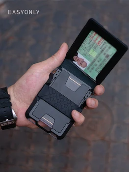 Multi-Funkcija Nešiojamų Odos Pinigų Piniginės Anti-RFID Kortelės Turėtojas Vairuotojo pažymėjimą Kišenėje su Didelės Talpos