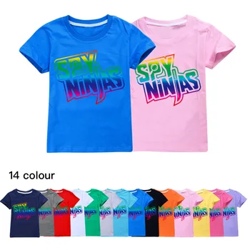 Nauja Vasaros Spy Ninjas Vaikų Marškinėliai Mados Cartoon Kids marškinėliai Bamblys Berniukams, Mergaitėms trumpomis Rankovėmis, Anime Marškinėlius, O-kaklo Viršūnes