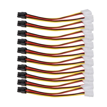 10VNT Molex (4 Pin) PCI-E (6 Pin) Maitinimo Keitiklis Adapteris Jungtis