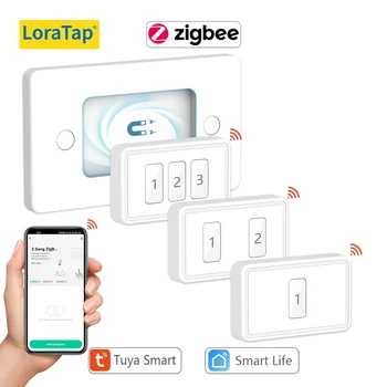 LoraTap ZigBee 3.0 Bevielio ryšio 1,2,3 paspauskite Mygtuką 