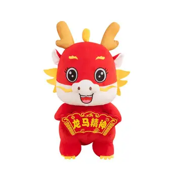 Kinų Kultūros Įkvėpė Pliušinis Žaislas 2024 Metų Dragon Plushies Pasisekė Reklama Talismanas Švenčių Namų Dekoro Naujųjų Metų Dovana