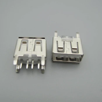 50pcs Nešiojamas Plokštė Micro USB 2.0 4pin 4 Pin DC White Tipo Butas Kampas 180 Laipsnių Moterų PCB Jungties Lizdas Jack Plug