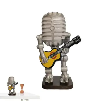 Mikrofonas Robotas Stalo Lempos Dervos Mikrofonas su Mini Gitara Dimeris Derliaus Šviesos Namų Dekoro Spintelė Stalas, Miegamojo Baras