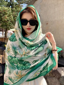 Vasarą Moterys Šilko Skara Sarongas Paplūdimio Wrap Skara Spausdinti Saulės Bandana Hijab Mujer Bohemijos Ilgai Scarve Pareo Bikini Padengti Iki