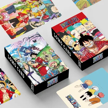 30pcs One Piece Anime Aplink dvipusės Kortelės Luffy Nami Burukku Retas ženklas Bounty Surinkimo stačiu Kampu Flash Kortelės Dovana
