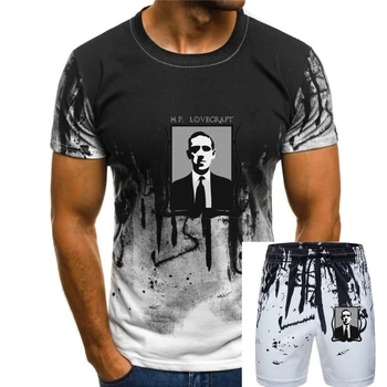 Lovecraft Portretų Dizainas Top marškinėliai Vėliau kaip Apvalios Kaklo Grynos Medvilnės Vyrų Viršūnes Tees Aukščiausios Kokybės Rašytojas Romanistas Vaizdo Marškinėlius Naujas