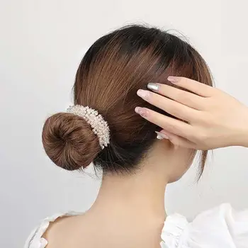 Moterų Pintas Tingus Hairbands Putojantis Dirbtiniais Kristalų Hairband Elegantiškas Moterų Pintų Plaukų Aksesuaras Lengvas Bun Stilius