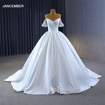 Didmeninė Dizaino, Spalvingas RSM222240 Rankovių Brangioji Nėrinių Klostyti Balta Moterų Ilga Suknelė, Vestuvių
