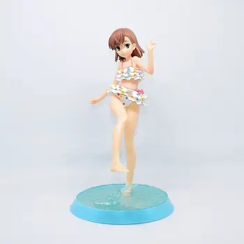 Anime Toaru Kagaku No Railgun Misaka Augalą maudymosi kostiumėlį, PVC Veiksmų Skaičius, Kolekcionuojamos Lėlės Modelio Žaislas 23cm