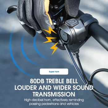 USB Įkrovimo Dviračių Motociklų Elektros Bell Ragų 6 Režimai Rankenos MTB Kelių Dviračių Anti-theft Alarm Ragų Dviračių Priedai