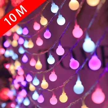 10M Kamuolys LED String Šviesos Lauko Kamuolys Grandinės Šviesos Girlianda Žibintai Šalies Namų Vestuvių Sodas Lemputė Pasakų Žibintai Kalėdų Dekoro