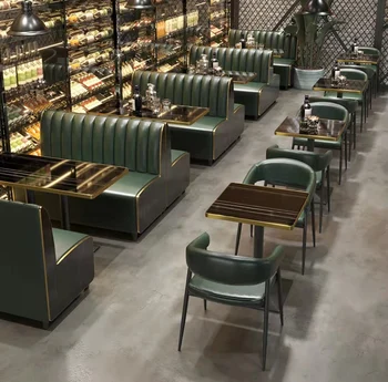 Derliaus baro stalas ir kėdė derinys Aišku, baras Industrial stiliaus restoranas lentelė Bistro Lounge Cafe kabina sofa