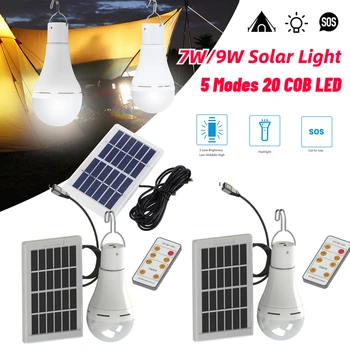 5 Režimai 20 COB LED Saulės Šviesos Lemputės Nešiojamų pakabinti lempa USB Įkraunamą Energijos Lemputės, Lempos, Lauko Kempingas Saulės Palapinė Lempos