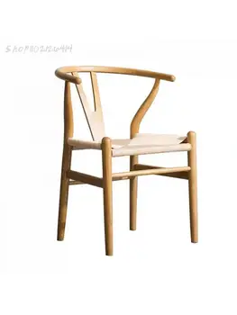 Šiaurės rotango medžio masyvo valgomojo kėdė y kėdė, namų kėdė homestay arbatos kambarys atgal kėdė šiuolaikinės minimalistinės kūrybos fotelis