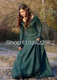 Renesanso Viduramžių Komplektus Prom Proga Suknelės Ilgomis Rankovėmis Siuvinėjimo Rudens Princess Fantasy Filmą Custome Vakare Gown