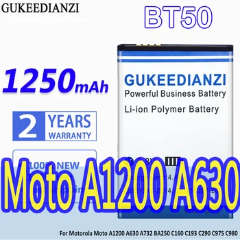 GUKEEDIANZI Baterija BT50 1250mAh Už Motorola Moto A1200 A630 A732 BA250 C160 C193 C290 C975 C980 Bateria