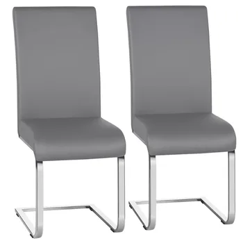 Modernus 2 PU Odos, Valgomojo Kėdės, Šviesiai Pilkos spalvos