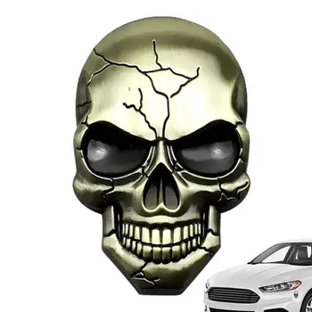 3D Metalo Kaukolė Lipdukas Skeletas Automobilių, Motociklų Lipdukas, Lipdukai, Emblemos Ženklelis Kaukolė Automobilių Reikmenys, Metalo Kaukolė Automobilių Lipdukas