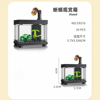 Žuvų Bakas Stalo Puošmena Modelis Kinijos Mažų Dalelių Statybinių Blokų Surinkimas Vaikų Žaislai Berniukams, Mergaitėms, Dovanos Draugams