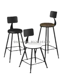 Modernaus baro kėdės aukštos taburetės Šiaurės paprastas šeimos kavinė, registratūra baro kėdės atlošo kėdės juoda