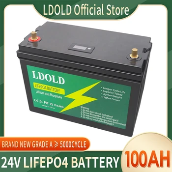 24V 100Ah LiFePO4 Ličio Geležies Fosfato Baterijos Built-in BMS 5000 Ciklų Pakeisti Labiausiai ir rezervinio Maitinimo Namų Energijos Saugojimas