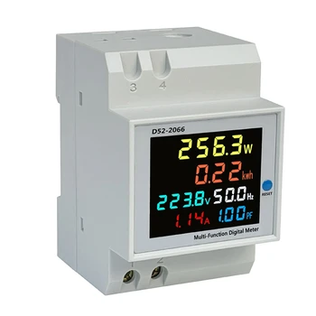 1 VNT Din Bėgelio Skaitmeninis Elektros Skaitiklis KWH Elektros Energijos Dažnio Matuoklis AC40-300V