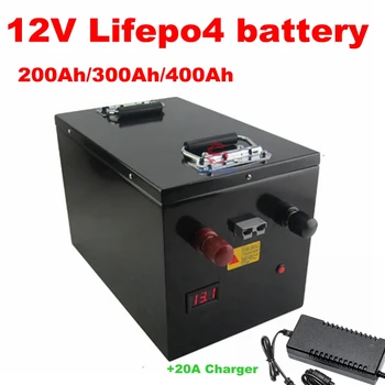 ličio geležies fosfato baterijos 12V 200Ah 300Ah 400Ah Lifepo4 baterija 150A BMS už RV EV Karavanas motorhom saugojimo+ 20A Įkroviklis