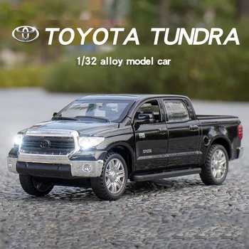 1/32 Toyota Tundra Pickup Lydinio Modelio Automobilių Dykumos Visureigis Off-road Transporto priemonė Diecast Metal Masto Žaislas, Automobilių Garso, Šviesos, Dovana Vaikams