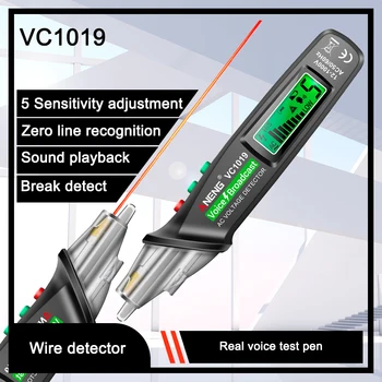 VC1019 Pažangios Balso Transliacijos Testeris Pen 12V-1000V Infraraudonųjų spindulių Jutiklis Padėties nustatymo Įtampos Testeris Elektros Laidus Detektorius