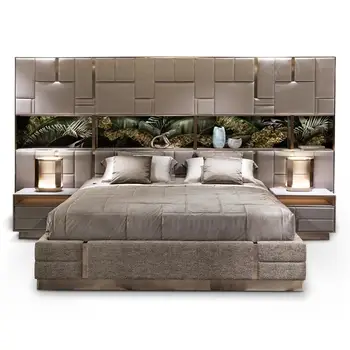 Top brand bed frame full size ir čiužinių komplektas su prabanga, pagalvėlė ir nerūdijančio plieno pagrindo