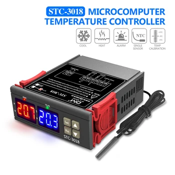 STC-3018 Aukšto Tikslumo Skaitmeninis LED Temperatūros Reguliatorius Dula Ekranas Termostatas Thermoregulator Inkubatorius 12V 24V 110V, 220V