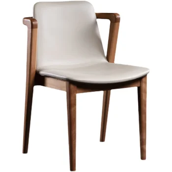 Šiaurės Paprastos Valgomojo Kėdės Oda Medžio masyvo Dizaineris Namų Fotelis Laisvalaikio Stalas Kėdės, Virtuvės Atgal Muebles Baldai WKDC