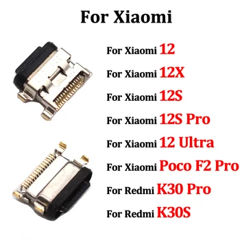 10-50PCS USB, Įkroviklio Jungtis Xiaomi 12/12X/12S/12S Pro/12 Ultra/Pocophone Poco F2 Pro/Redmi K30Pro K30S Įkrovimo Dokas Uosto