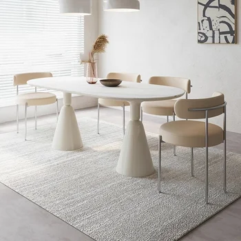 moderni baltos spalvos valgomojo stalo komplektas su kėdės paprastos konstrukcijos valgomojo stalo rinkinys, 6 japonų virtuvės mesa comedor namų baldai