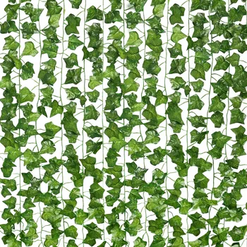 12pc 2M Dirbtiniai Augalai Ivy Vijoklis Žalias Lapas Namų Dekoro Netikrą Gėlių 