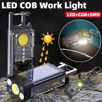 LED, COB Žibintuvėlis Pultelio Šviesos 500LM Saulės Tipo-C USB Įkrovimo Kišeninis Nešiojamas Pagalbos Darbo Kempingas Šviesos Žibintai