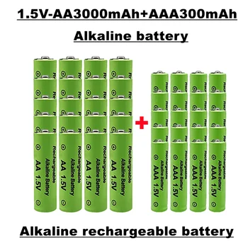 1,5 V Aaa+aa įkraunamos baterijos, 3000 MAH +3000 MAH, tinka nuotolinis valdymas, žaislai, laikrodžiai, radijo imtuvai, ir t.t., paketo pardavimo